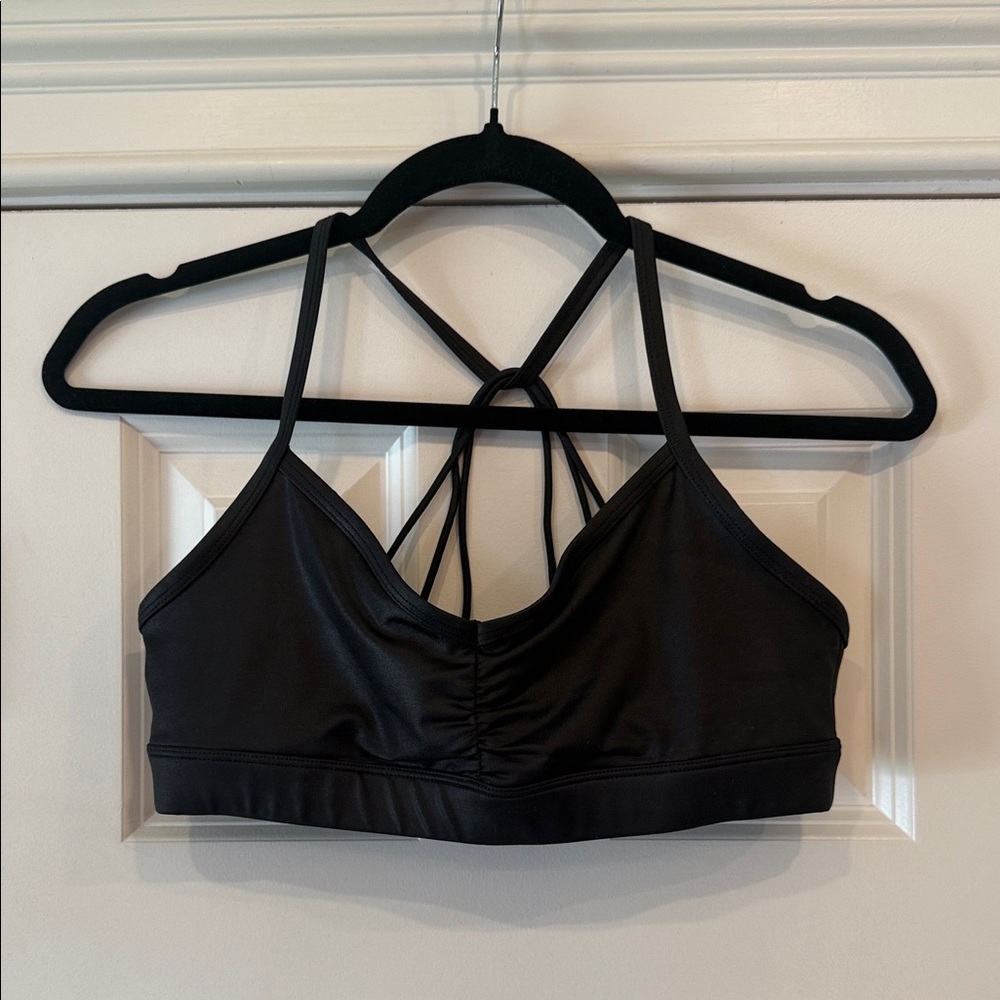 ALO Yoga Black Strappy Knot-Back Tank